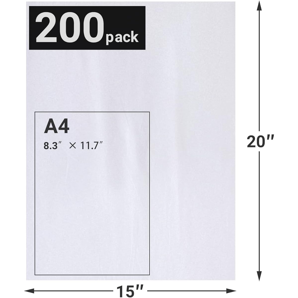 EUSOAR White Tissue Paper 20x15 inch 200 Sheets Present Gift Wrapping Wrapping Tissue Paper Craft Tissue Paper Craft Gift Bags Bulk, DIY Decorative Tissue Paper for Art Craft Birthday Party Wedding