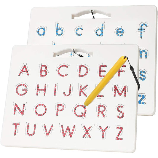 Apfity Magnetic Drawing Board, Magnetic Alphabet Letter Tracing Board - Educational ABC Letters Reading Learning Preschool Gifts for Boys and Girls