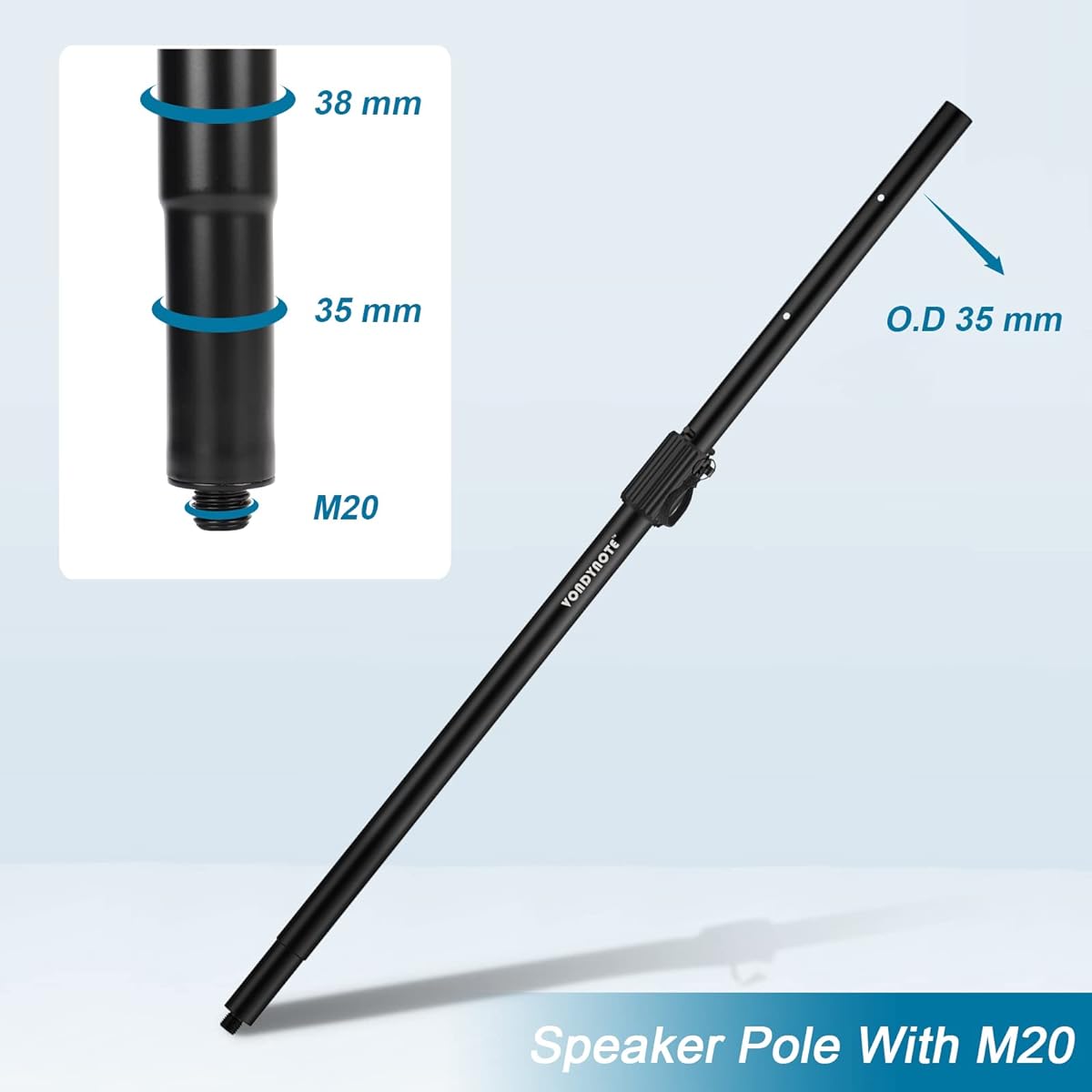 Vondynote Multi Speaker Pole for Subwoofer with Height Adjustment Compatible with M20 Thread Mount and 35mm Mount