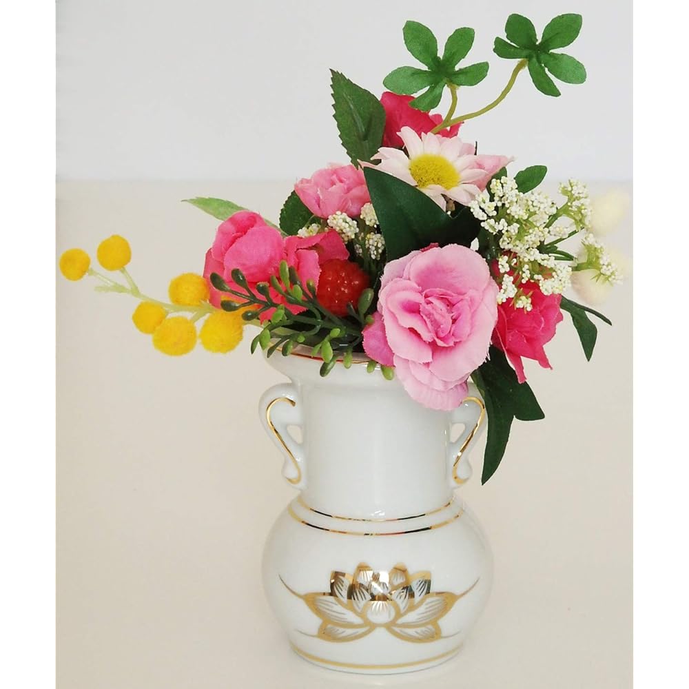 [Hualien] Domestic ceramic Buddhist altar fittings Sky 5 pieces Timer type LED combination ◇ LED candle LED incense stick with Buddha flower and 3A natural crystal ◇ 10 minutes automatic light off (platinum lotus)