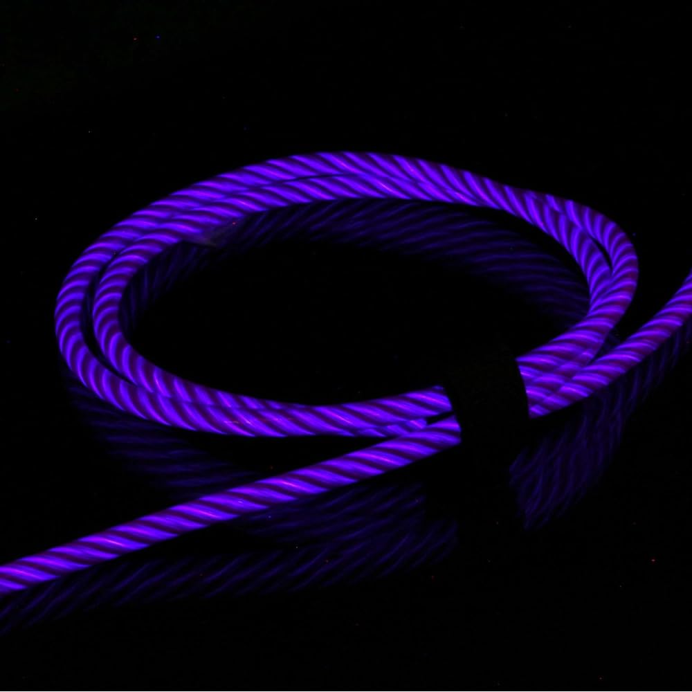 Fujimoto Dengyo F.S.C. 2WAY Glowing Illumination Cable 2.4A Purple CK-L06PU