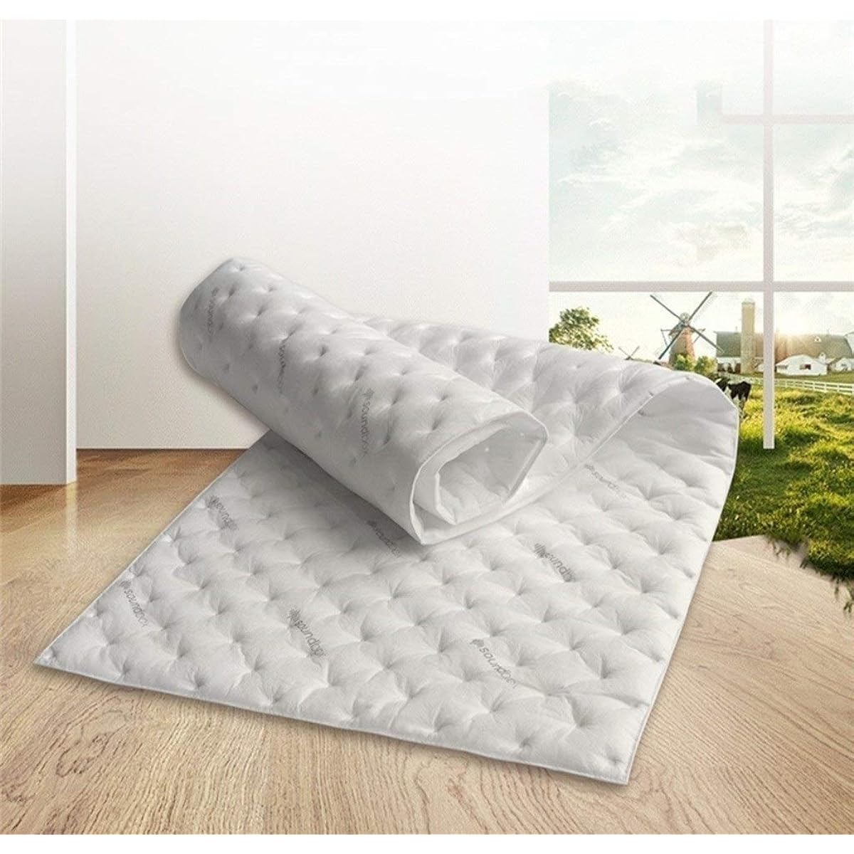 Anti-noise White Soundproof Cotton, Soft Foldable Sound Absorbing Cotton Bedroom Wall Acoustic Panel Waterproof Flame Retardant Household Supplies (50*50CM) (50*150CM)