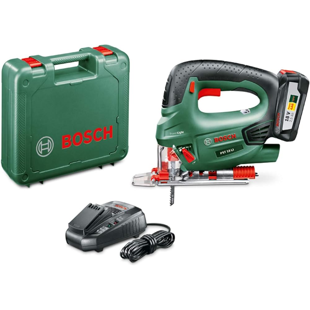 BOSCH 18V Cordless Jigsaw (1 2.5Ah battery, charger, carrying case included) PST18LIN
