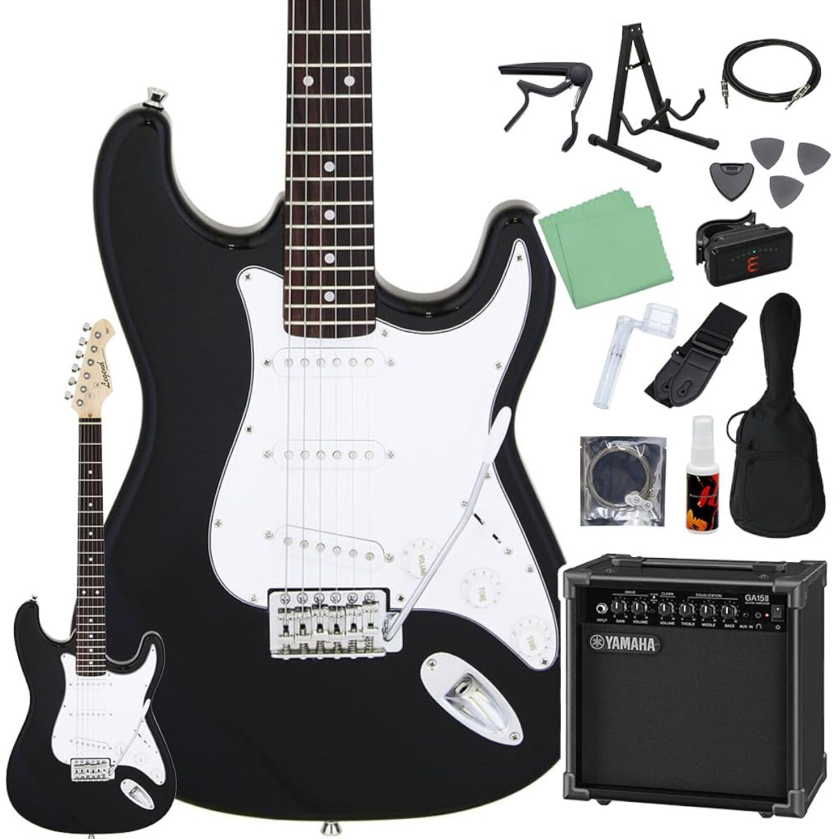 LEGEND LST-Z BK Electric Guitar Beginner 14 Piece Set [GA15II Included] Legend