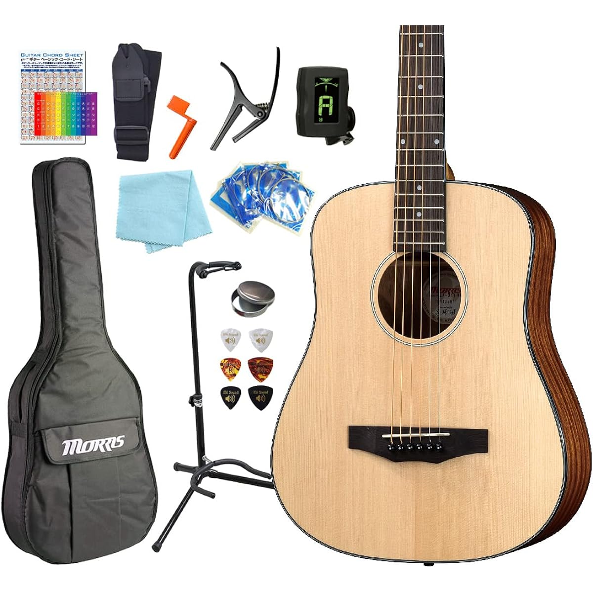 Morris Mini Guitar Beginner's 13-piece Set MORRIS LA-011 Mini Acoustic Guitar N [98765]