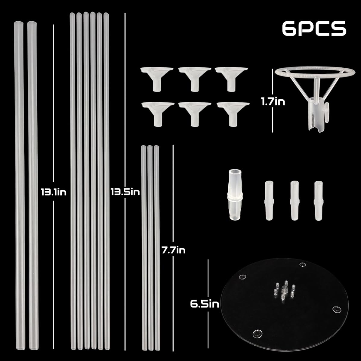 Table Balloon Stand 7 Sets Balloon Stick with Base Clear Table Balloon Centerpiece Stand Graduation Birthday Baby Shower Wedding Anniversary Party Decoration