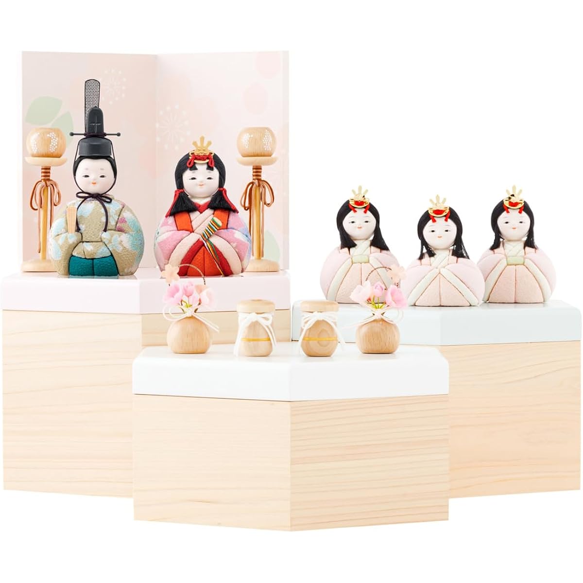 Purifua Hina Dolls, Wood-grained, Five Dolls, Storage style, TORICCA, Moewara, Asa & huhu