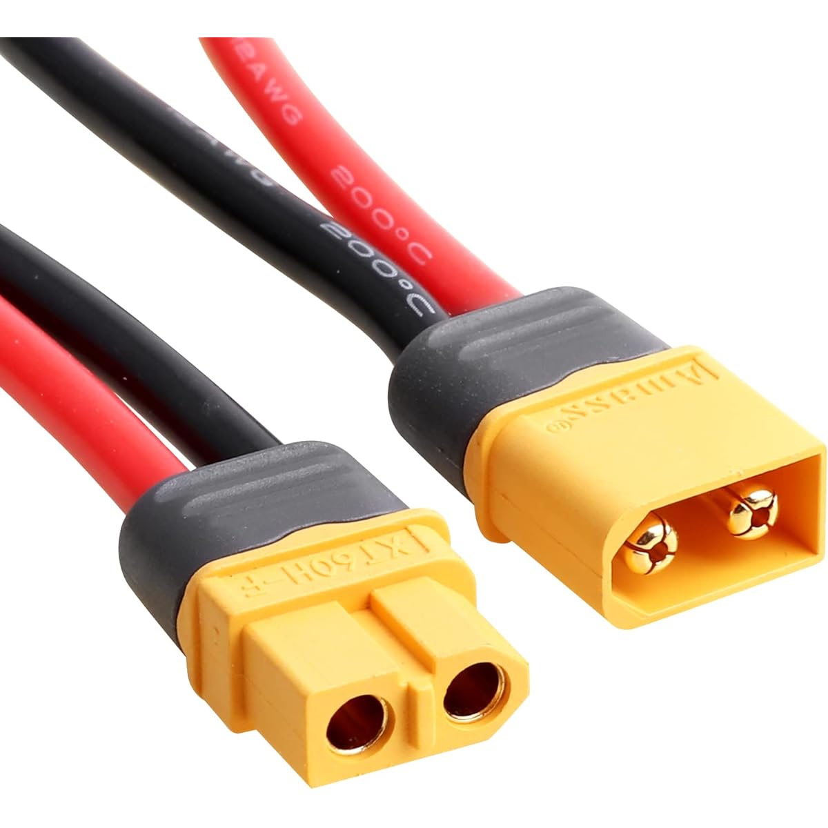 HobbyPark XT60H Connector Male & Famale Extension Cable 12AWG Gauge Silicone Wire with Battery Straps for RC Lipo Battery Car FPV Drone