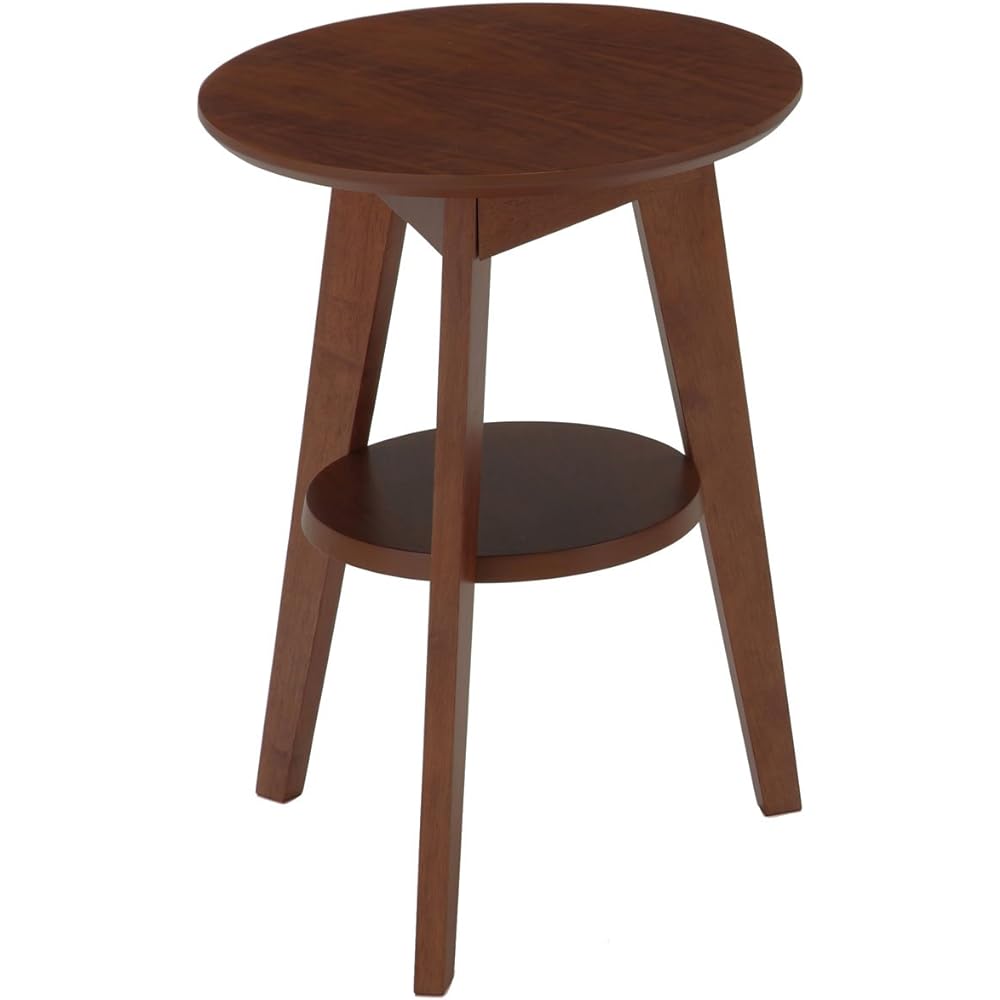 Fukuda Craft Side Table Round with Shelf Natural