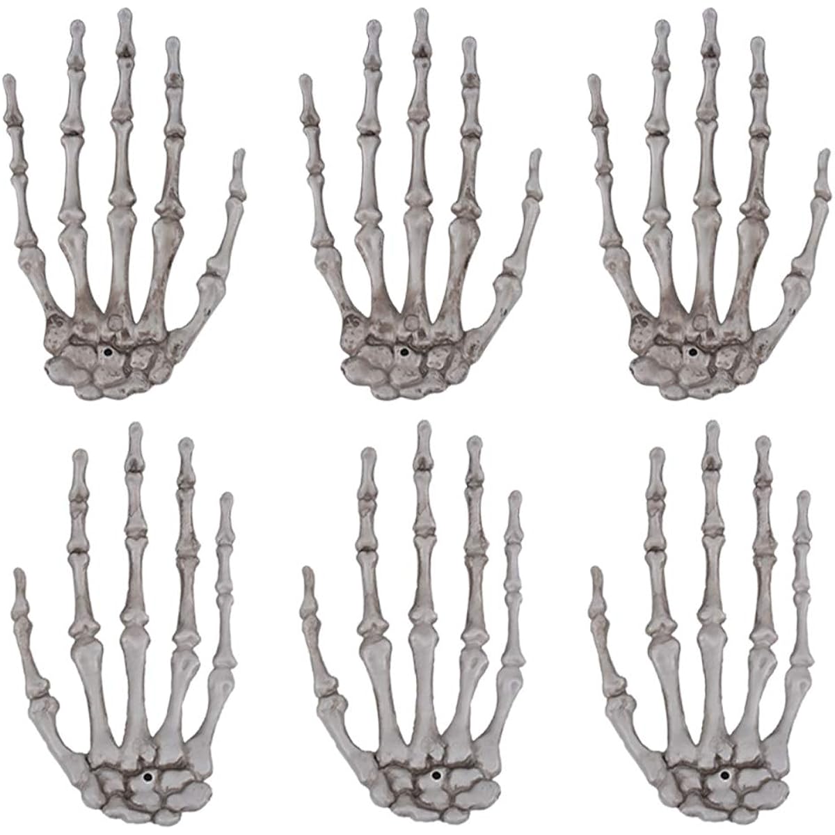 6 Pieces Halloween Skeleton Hands Realistic Plastic Fake Humans Halloween Zombie Party Terror Scary Props Decoration