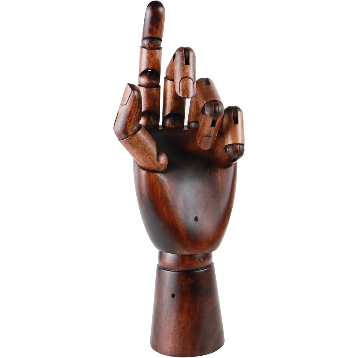 Ladies Display Wooden Hand Mannequin for Nails for Women Ancient Dark Red Mannequin Left Hand Jewelry Sunglasses Holder 26cm Left Hand