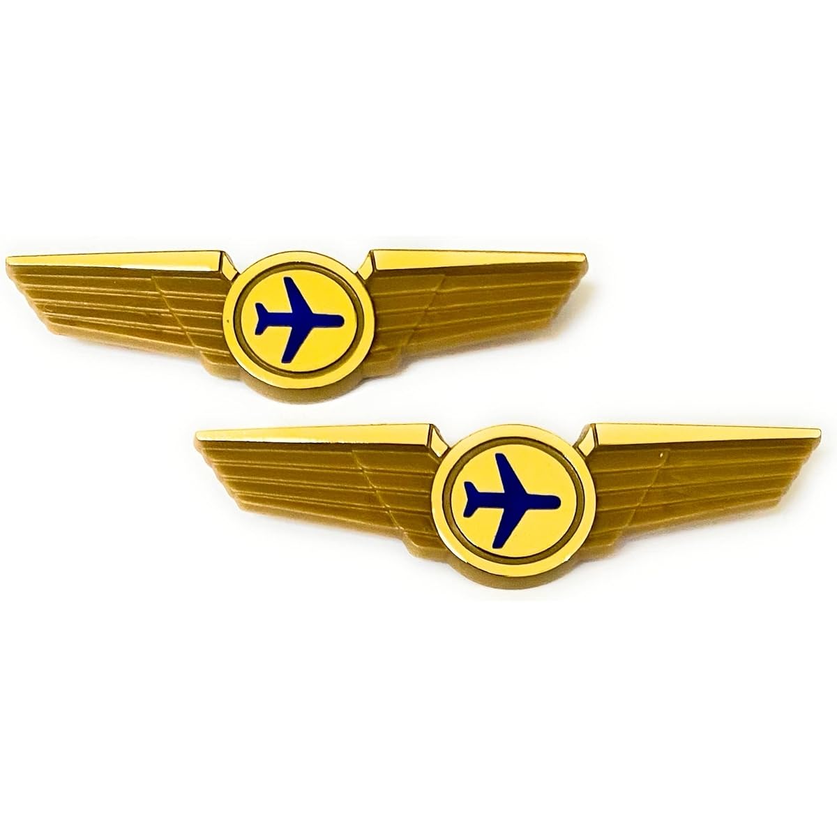 Kids Airplane Pilot Wing Plastic Pin Pinback Badge Set of 2, S, Plastic