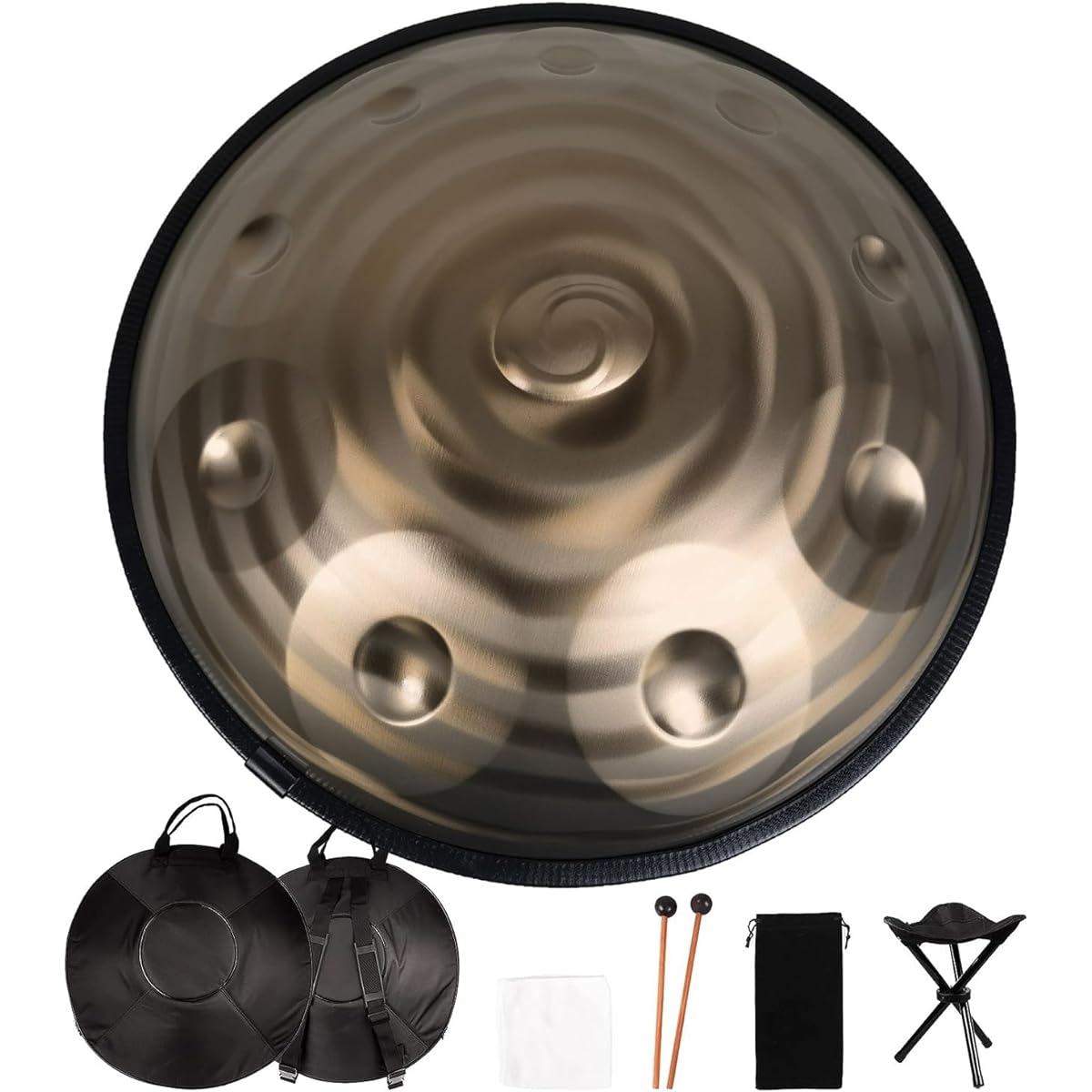 Handpan Drum D Minor 10 Tones 58cm 432Hz/440Hz Handpan Steel Drum for Adults Entertainment Music Education (Size: 440Hz)