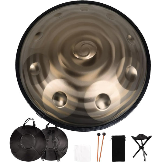 Handpan Drum D Minor 10 Tones 58cm 432Hz/440Hz Handpan Steel Drum for Adults Entertainment Music Education (Size: 440Hz)