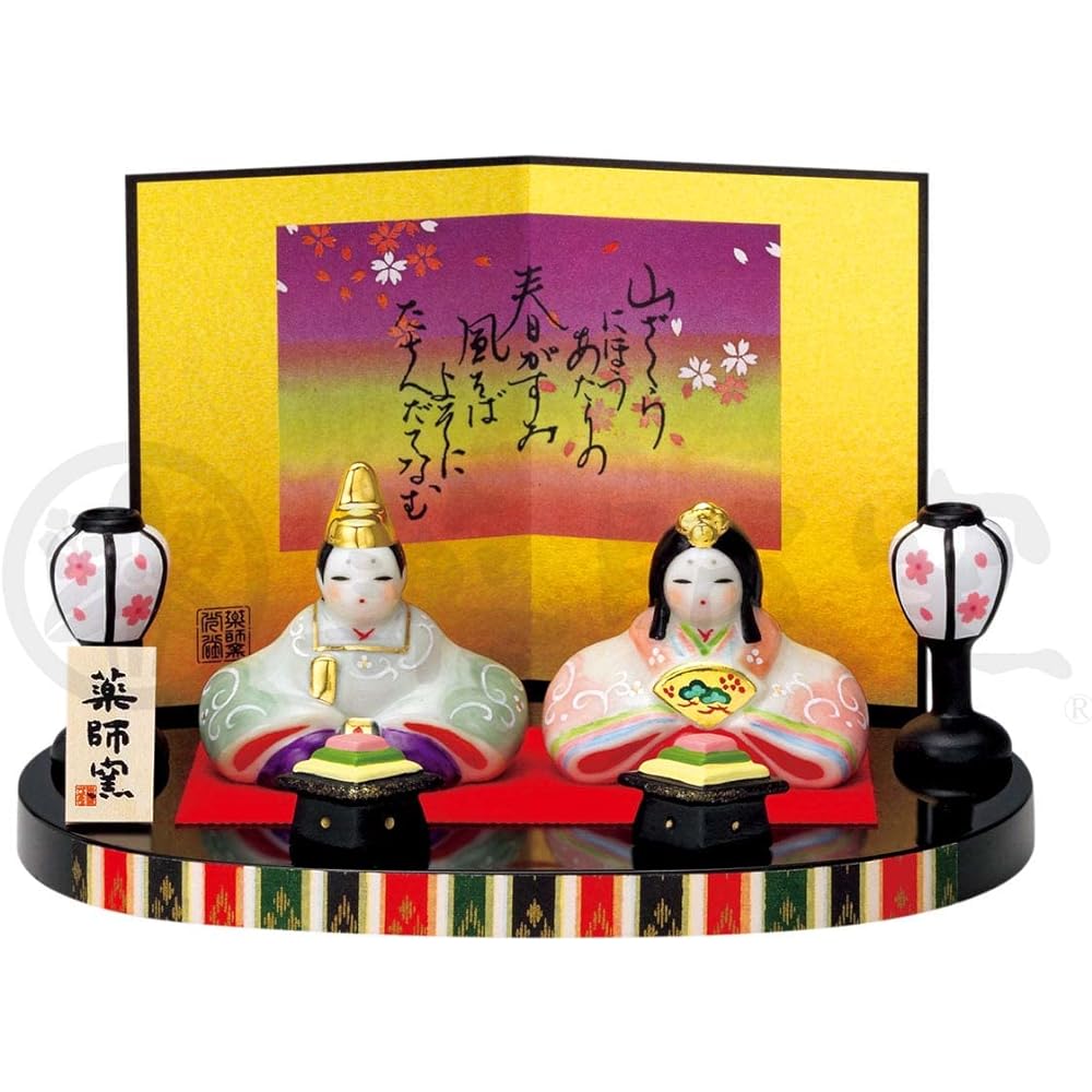 Yakushi Kiln Peach Festival Hina Doll Dyed Painting Yayoi Decorative Hina