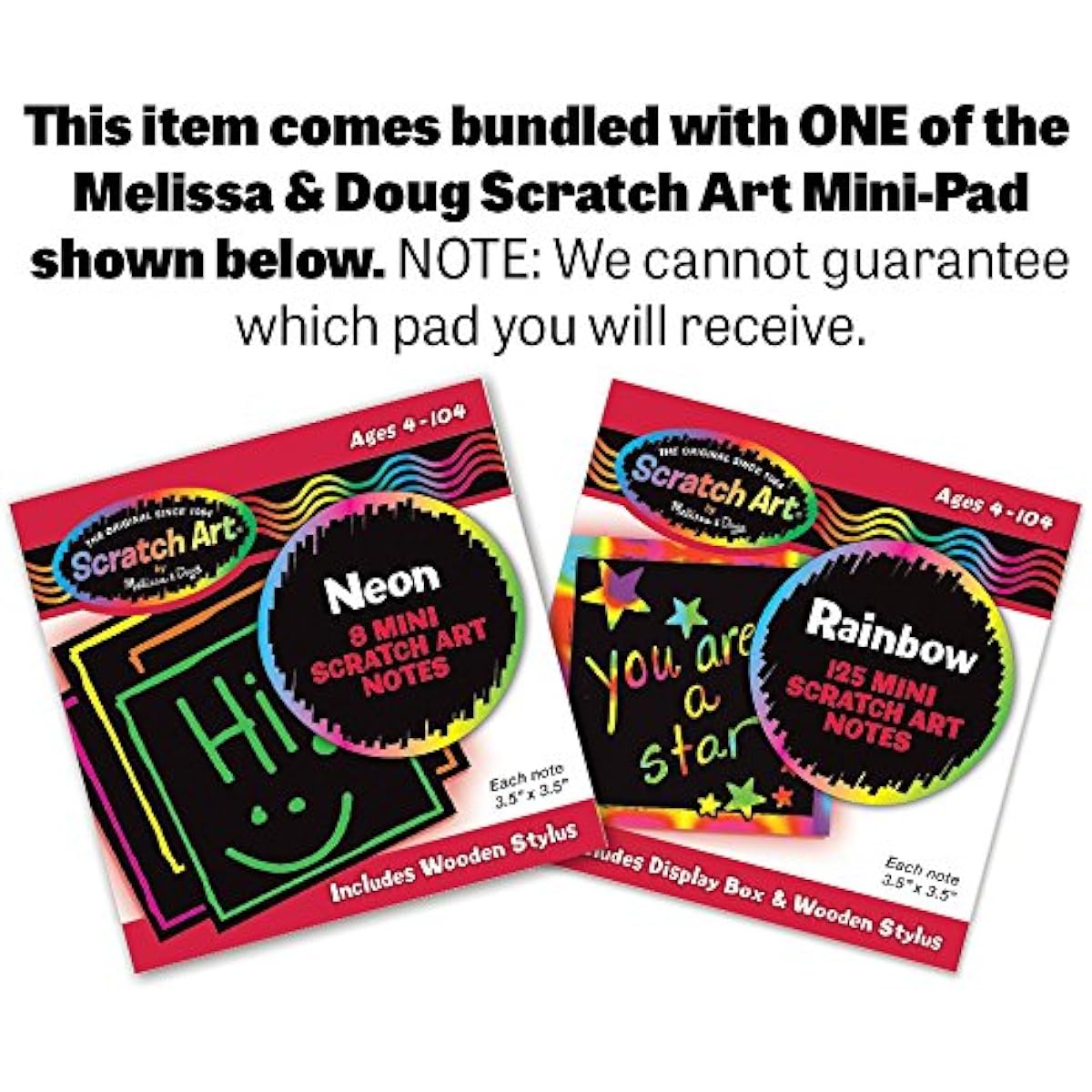 Melissa & Doug Wooden ABC & 123 Wood Block Set Bundle with 1 M&D Scratch Art Mini Pad (01900)