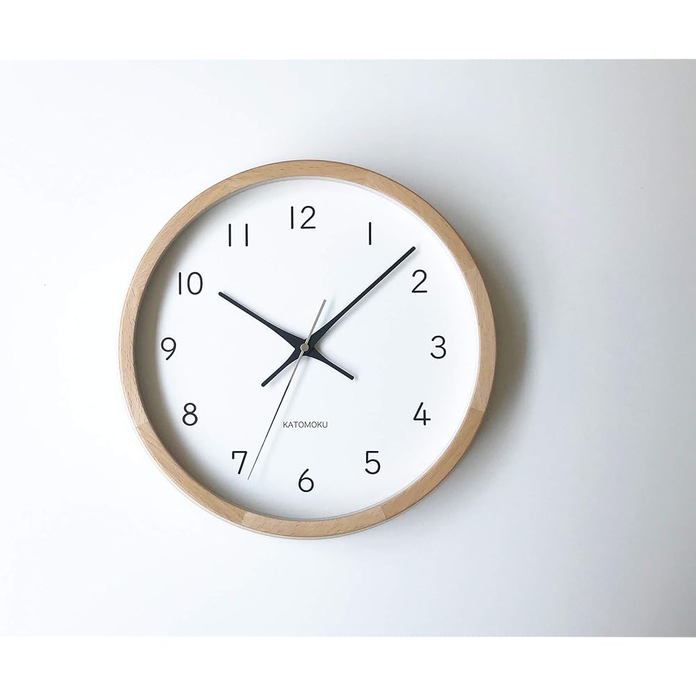 KATOMOKU muku clock 13 natural radio clock continuous second hand km-104NARC φ306mm