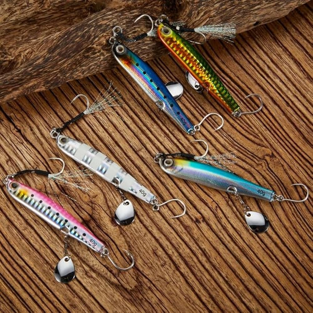 REEF DREAM Metal Jig Seabass Lure Blue Fish Blade Jig 20g 30g 40g 5 Color Set Slow Fall Jig Blue Fish Seabass Flounder Grouper