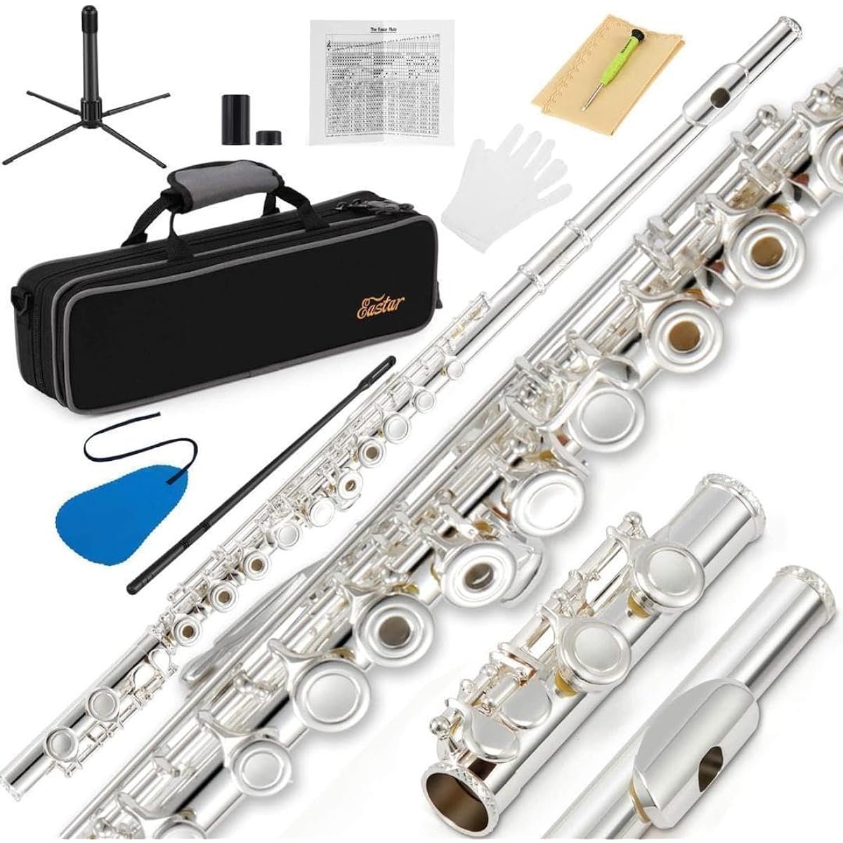 M1714223180 Flute Silver Plated 16 Holes Ring Key E Mechanism U