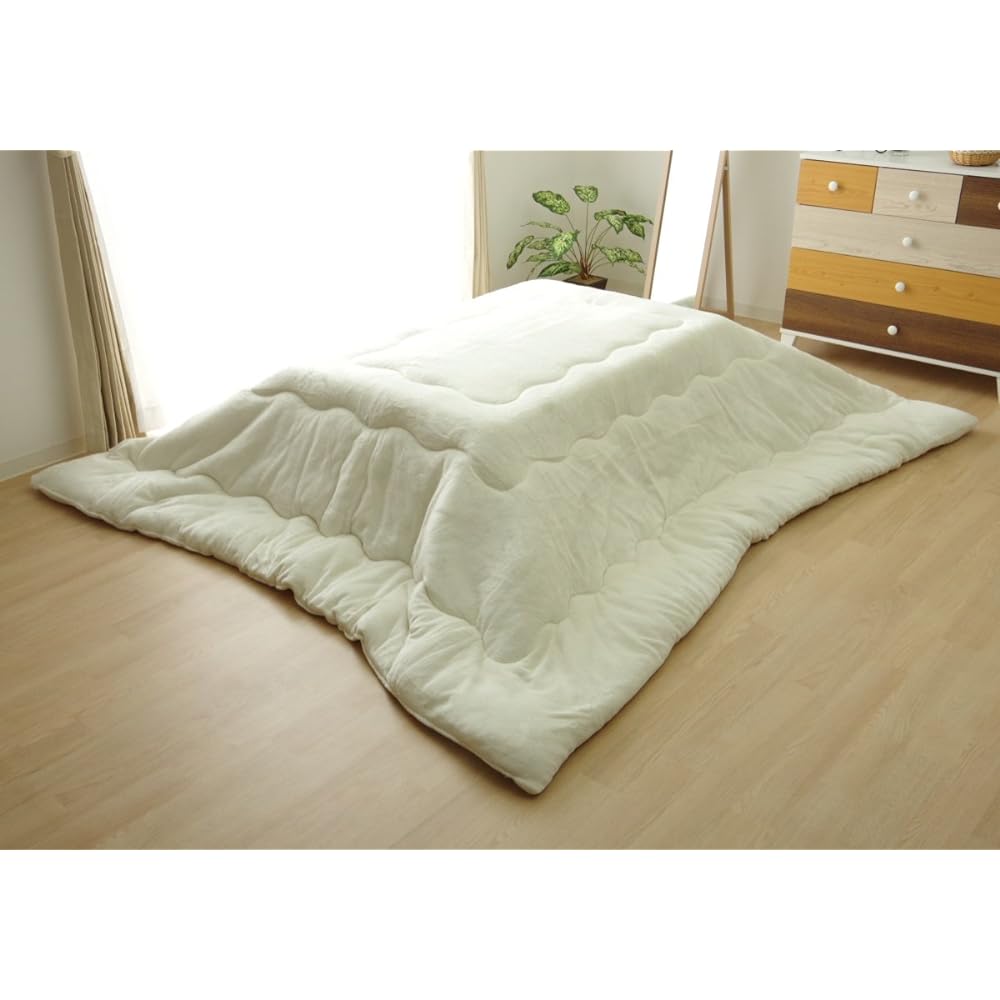 Ikehiko Kotatsu Futon Rectangular Plain Flannel Reversible Single Item ``17 Franc IT Antibacterial and Deodorizing'' Ivory Approx. 205 x 245 cm (Thick Type) ♯9808528