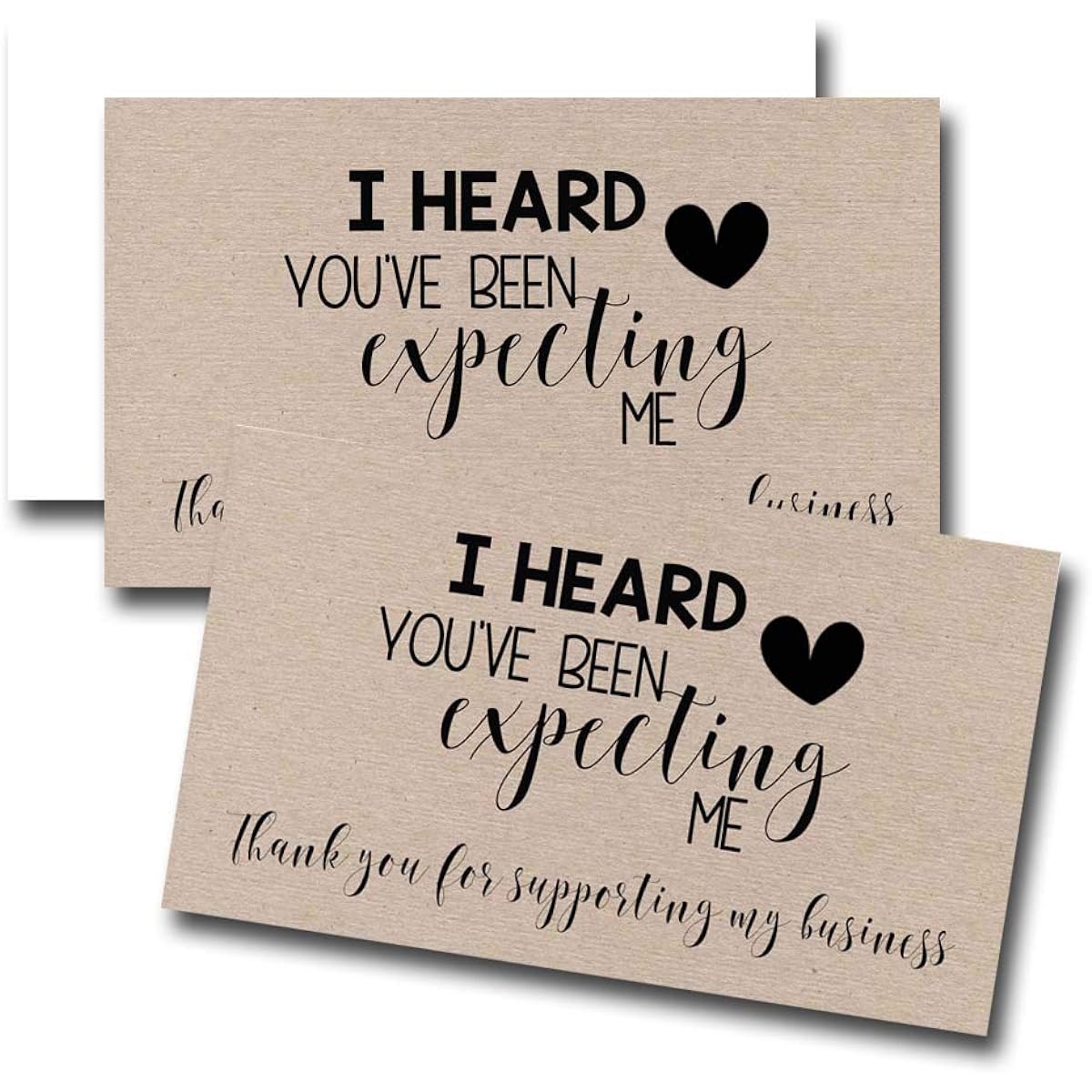 AmandaCreation You've Been Expecting Me Thank You Customer Appreciation Package Inserts for Small Businesses, 2" x 3.5" Single Sided Insert Cards, 100 Count