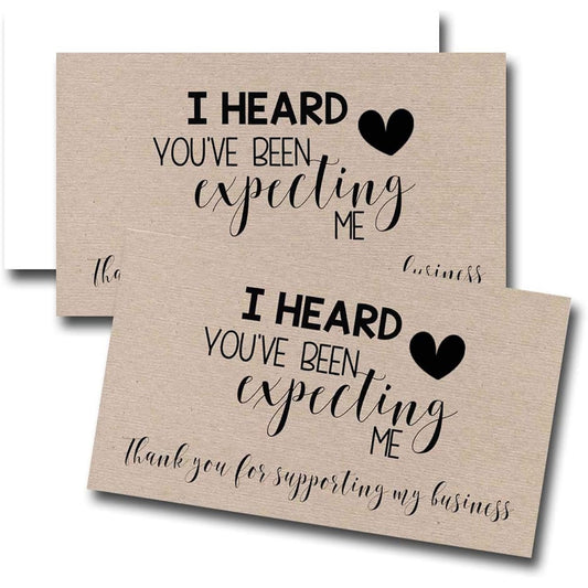 AmandaCreation You've Been Expecting Me Thank You Customer Appreciation Package Inserts for Small Businesses, 2" x 3.5" Single Sided Insert Cards, 100 Count