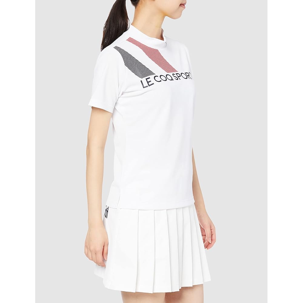 [Le Coq Sportif] 2023 Spring/Summer Model Short Sleeve Shirt Mock Neck Sweat Absorbent Quick Drying Stretch UPF15 Limited Distribution Special Order Toriko Golf Standard QGWVJA41NT Women's