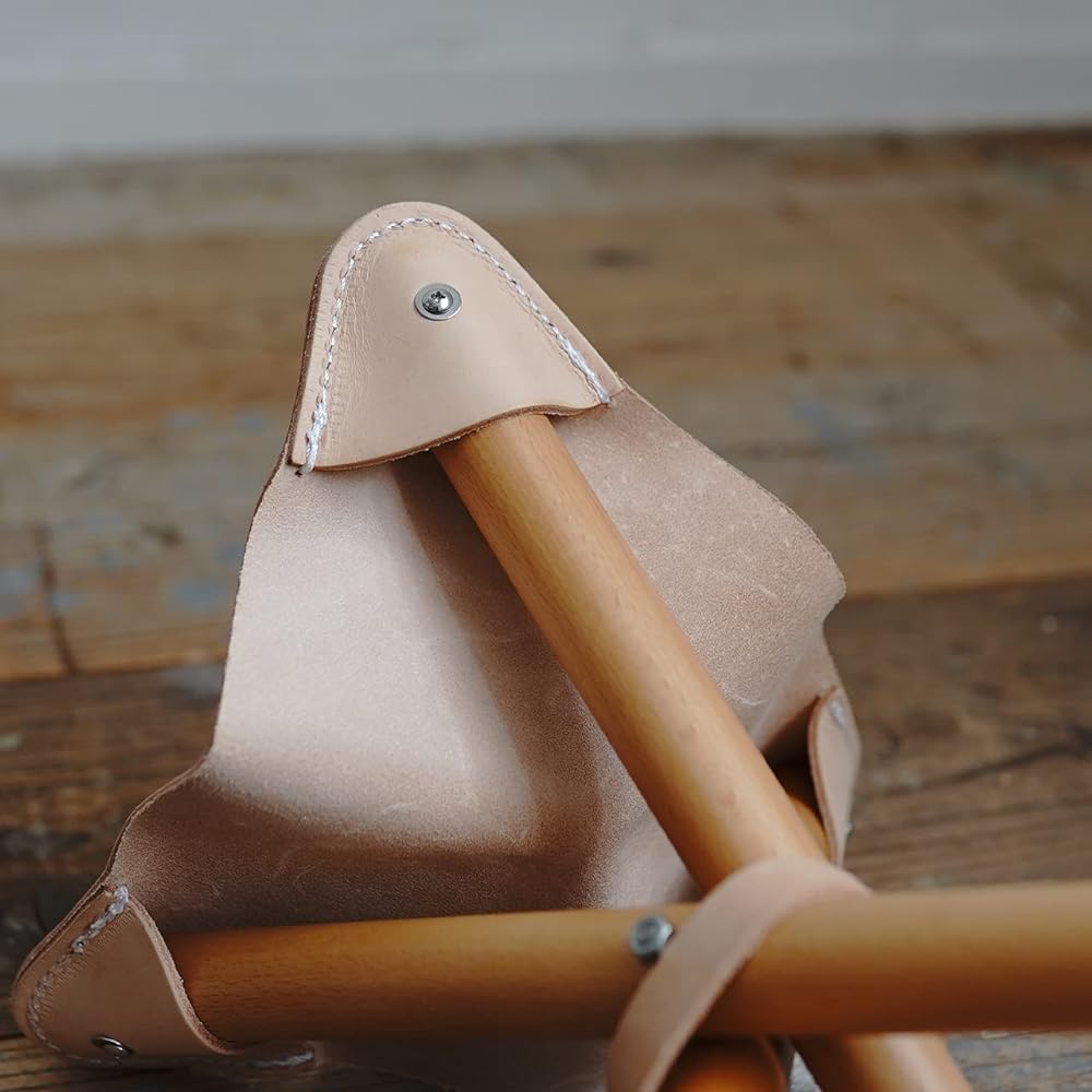 romo tanned leather cowhide tripod folding chair sansa chair made in Japan camping chair hunting chair outdoor hunting chair compact portable hunting storage easy disassembly assembly goods
