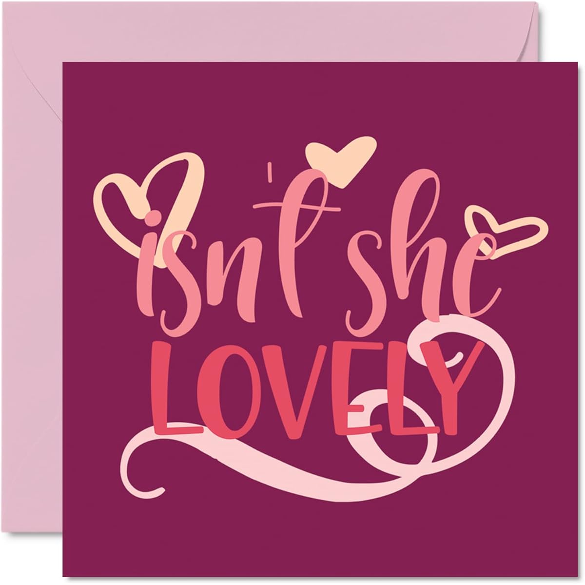 Baby Girl Card - Congratulations - Princess Baby Girl Sayings - Isn't She Lovely - Card Newborn Well Done Congrats New Baby Card Welcome To The World, 5.7 x 5.7 Inch Baby Greeting Cards for Parents