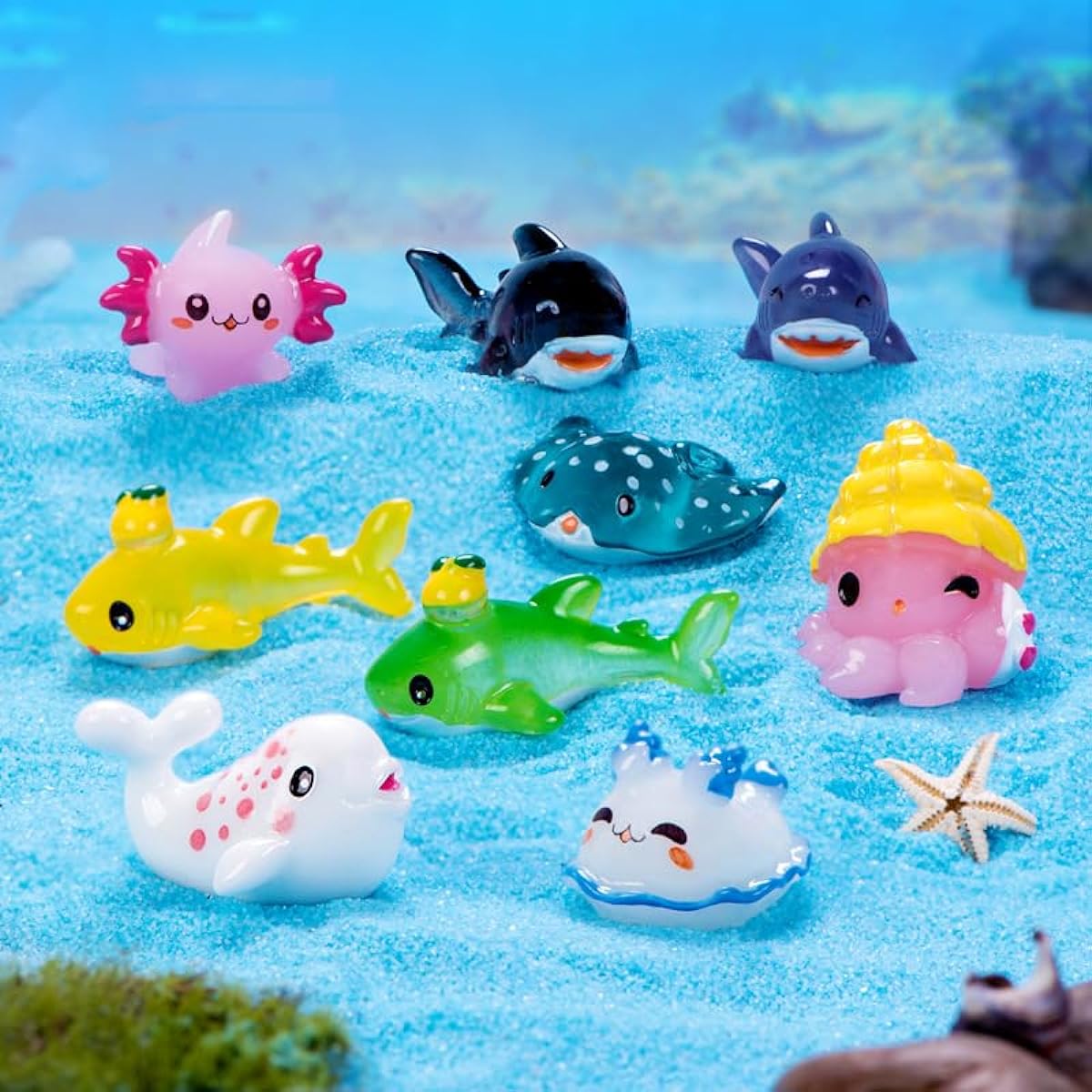 20-Piece Sea Life Discovery Model Set Immerse your kids in the underwater world - Includes crystal miniatures of sharks, dolphins, crocodiles, turtles, octopuses and more