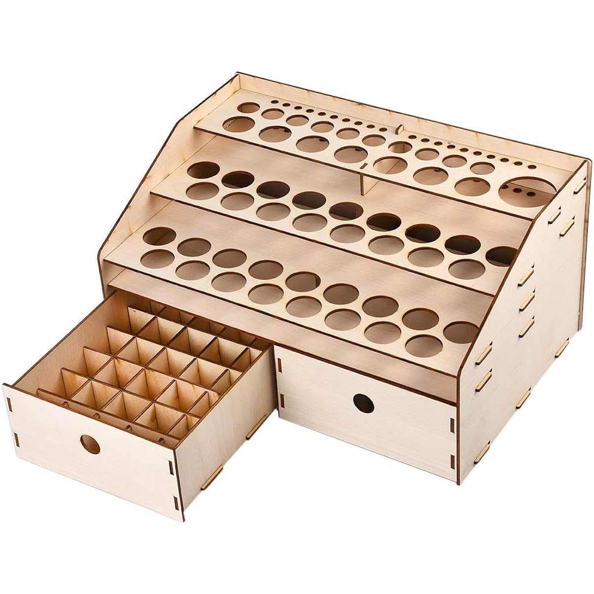 Gaoominy DIY Wooden Organizer Paint Bottle Display Rack Brush Holder Stand Storage Model Tool