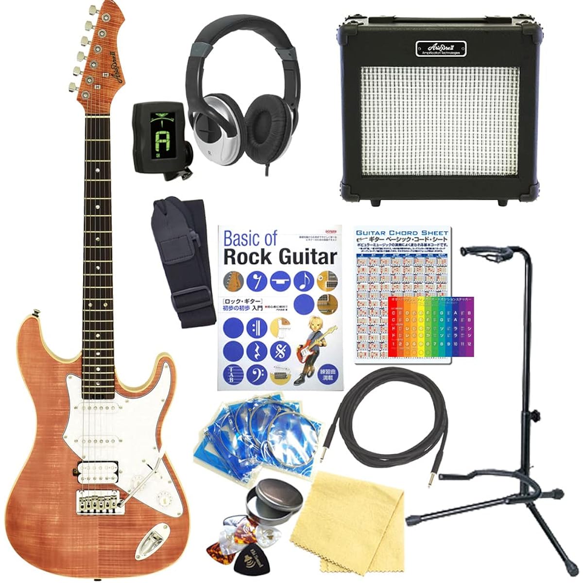 Electric Guitar Beginner Set Aria Pro II 714-AE200 MP Aria 15-piece set