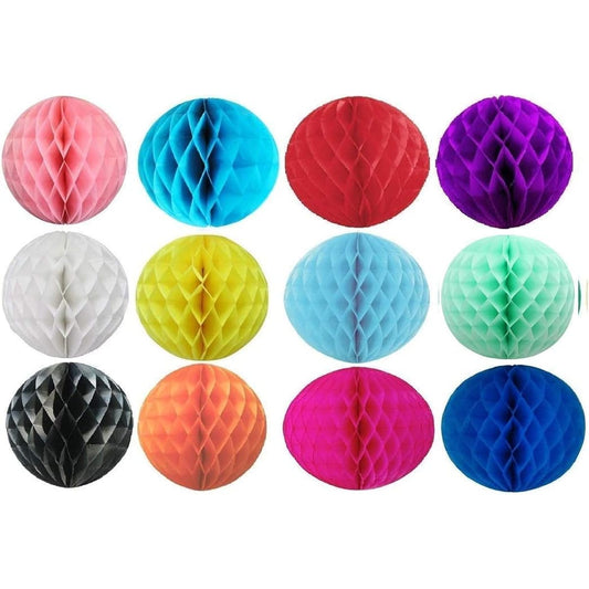 12 Pack Mixed Color Paper Honeycomb Balls Party Paper Decorations (2" (5cm)