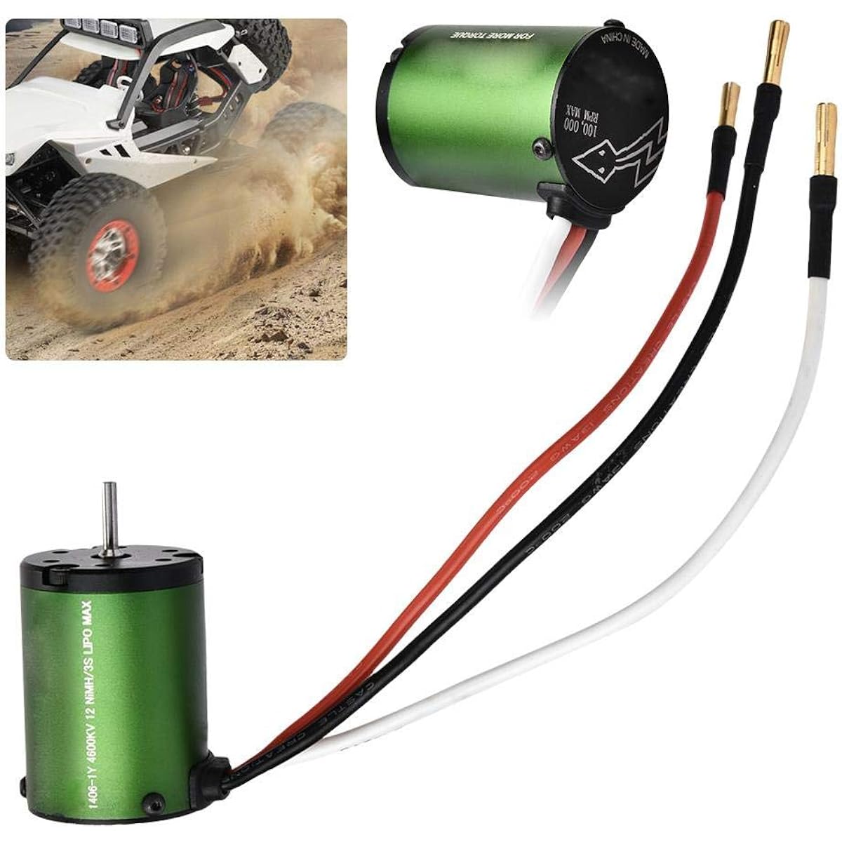 Taidda Brushless Motor Stable and Durable Castle CM36 1406 4600KV Brushless Motor Replacement Parts for 1/10 RC Truck