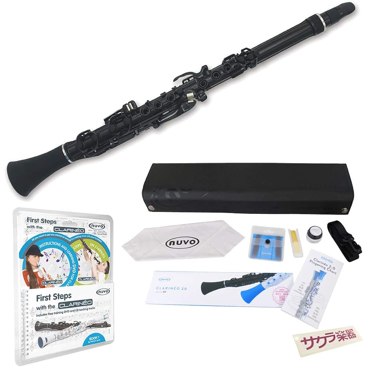 Nuvo Clarineo Clarineo Beginner Set [First Step Instruction Book, DVD, CD Included] Black/Black