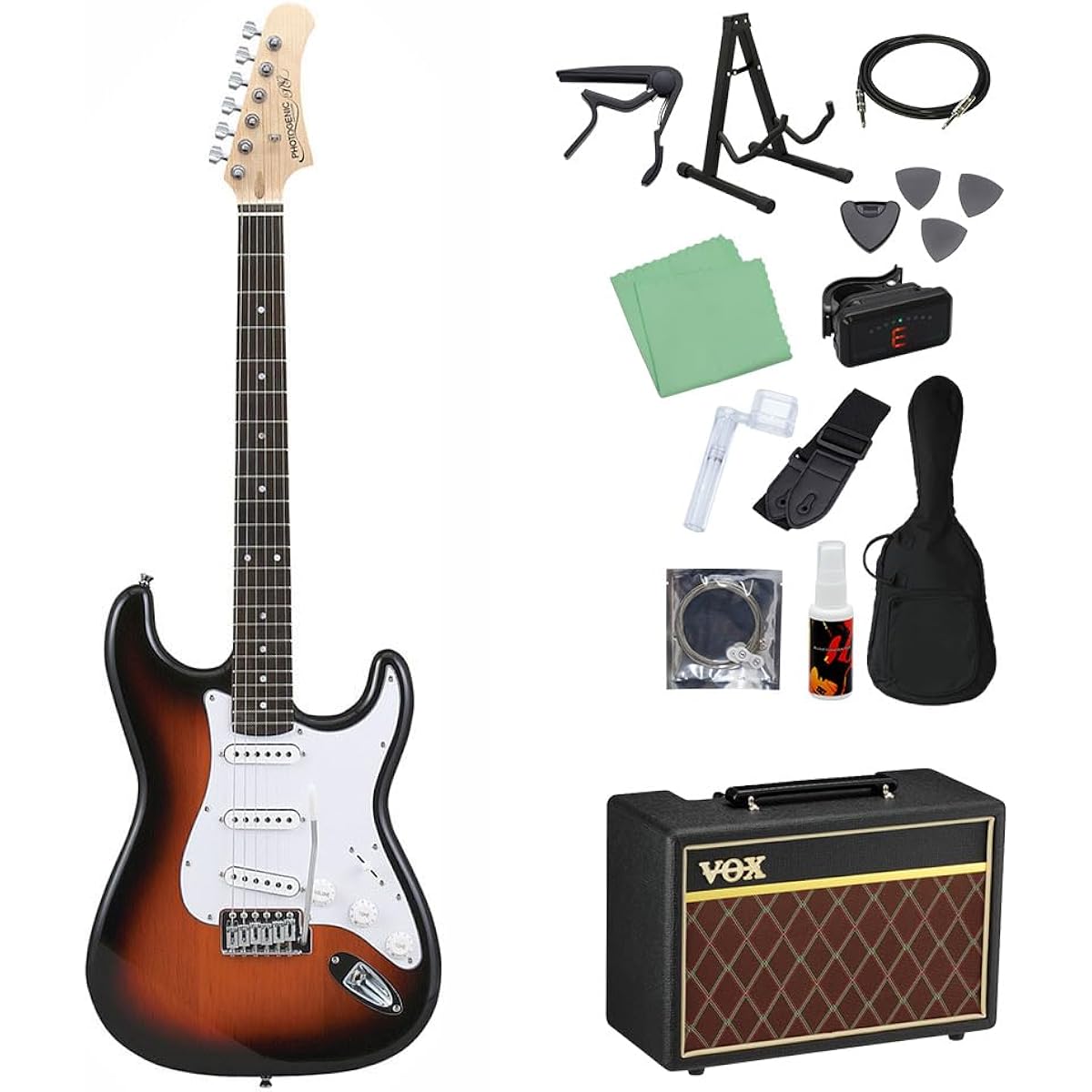 Photogenic ST-180 SB Electric Guitar Beginner 14-piece Set [With VOX Amplifier] Stratocaster Type Photogenic
