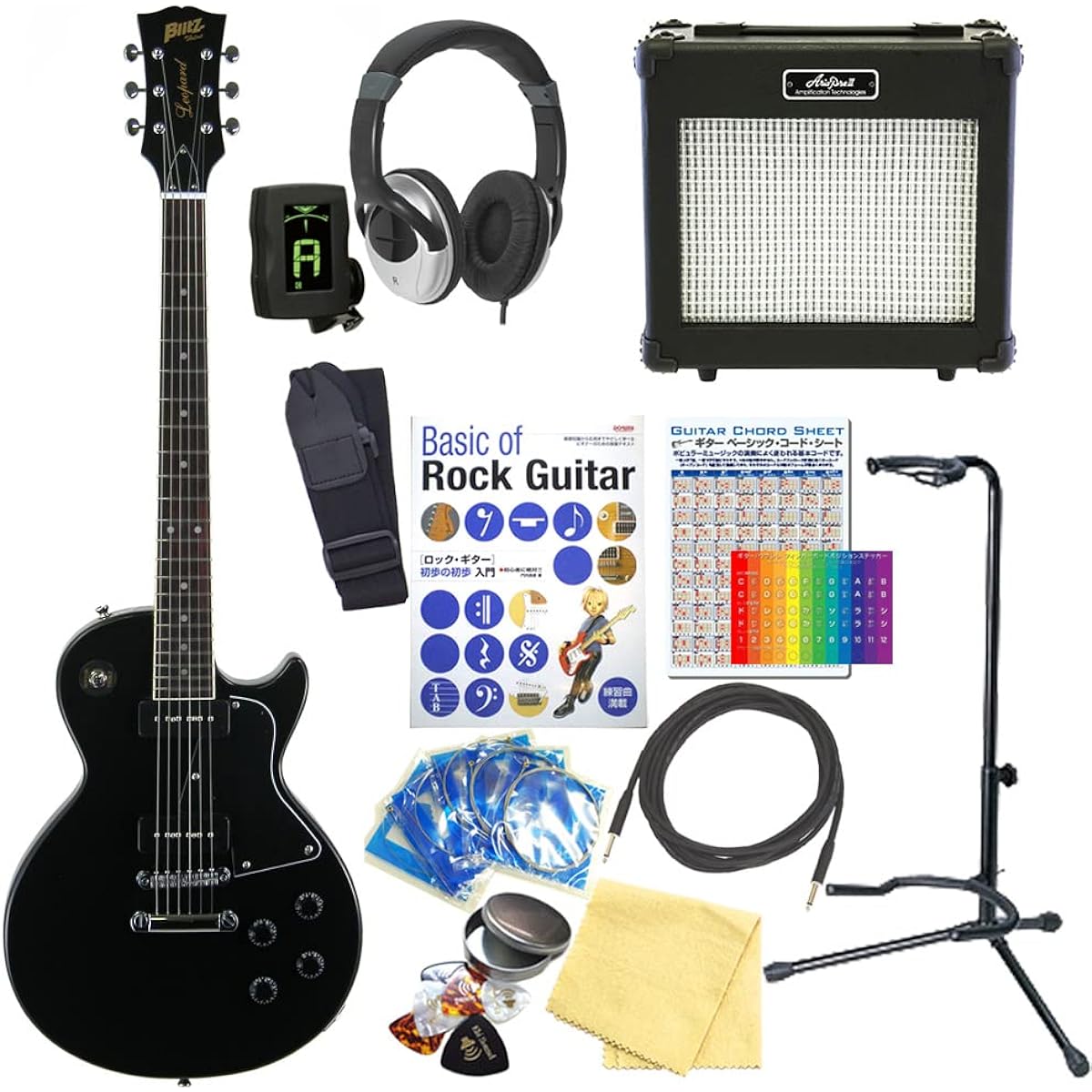Electric Guitar Beginner Set Les Paul Special Type 15-piece Set Blitz BLP-SPL BK