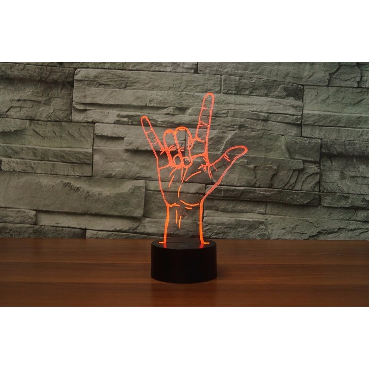 New 3D I Love You Sign Night Light Touch Switch Table Desk Optical Illusion Lamp 7 Colors Changing Light LED Table Lamp Xmas Home Love Brithday Children Kids Decoration Toy Gift