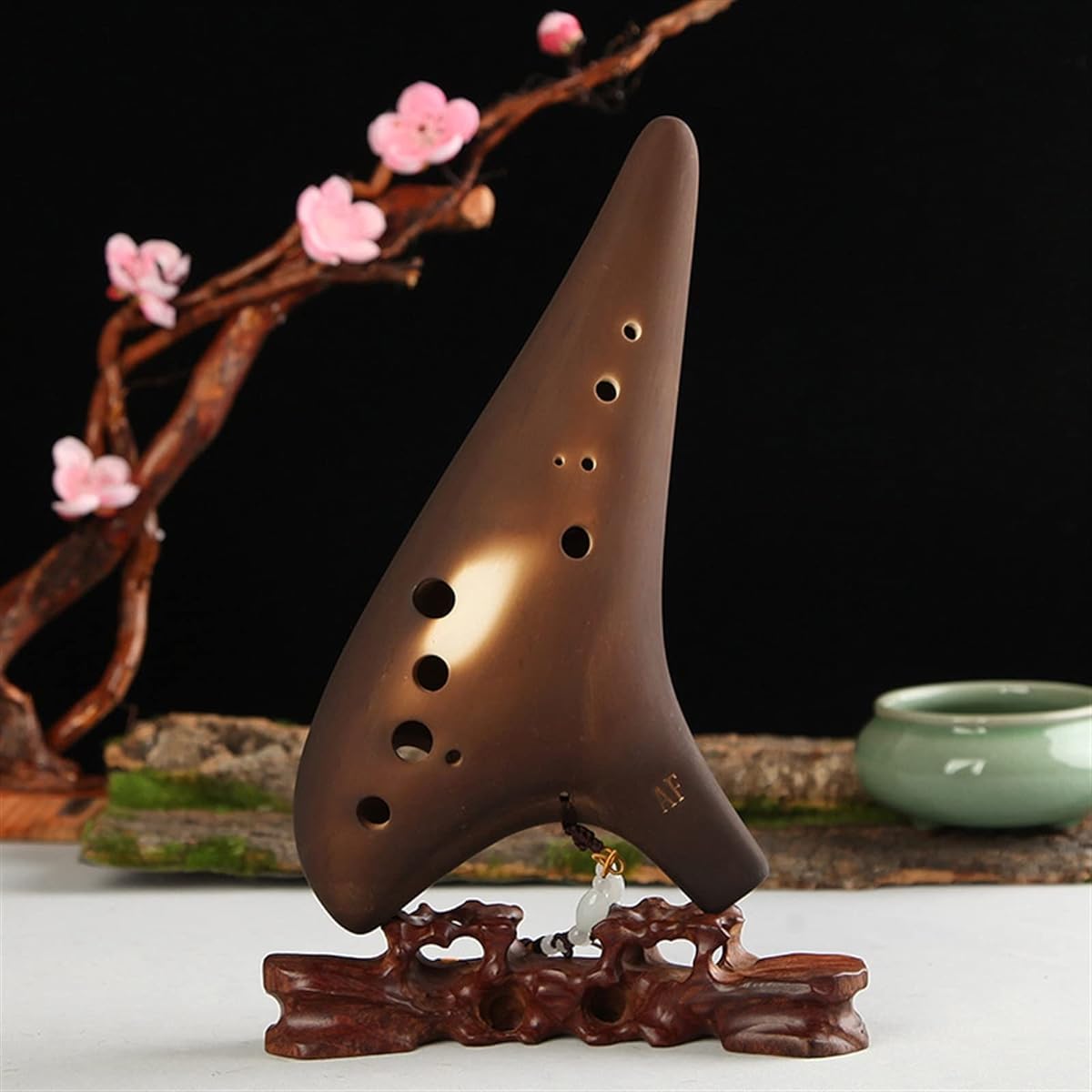 Performance Type 12 Holes Alto F Tune Ceramic Ocarina Professional Biscuit Ocarina for Adult Beginner Wind Instrument Ocarina Musical Instrument