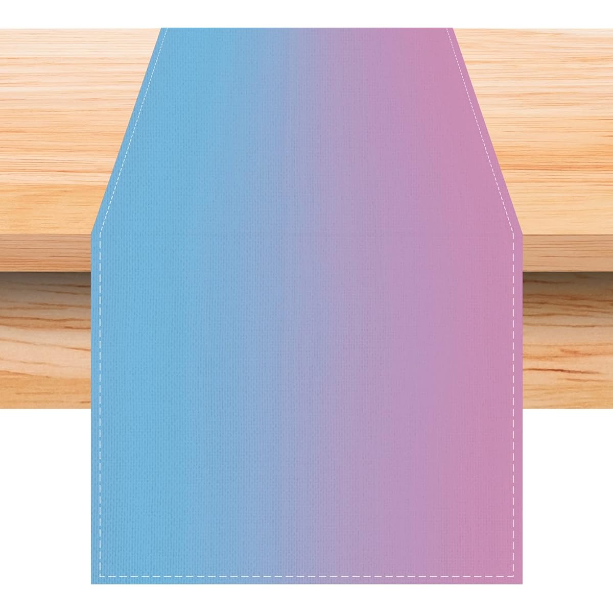 Linen Blue and Pink Gender Reveal Table Runner for Seasons Spring Summer Fall Winter Baby Shower Gender Reveal Home Kitchen Dining Room Table Decor