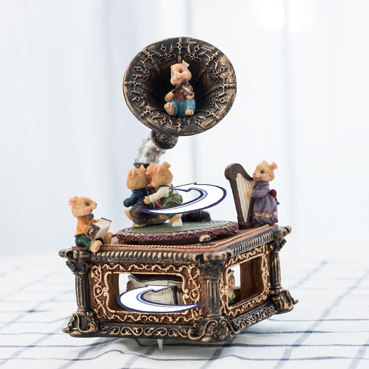 LOVE FOR YOU Music Box for Women Girls Mechanical Classic Turntable Music Box Birthday Gift for Kids Mouse Gramophone Home Decoration Valentine Gift (Lullaby, Classic)
