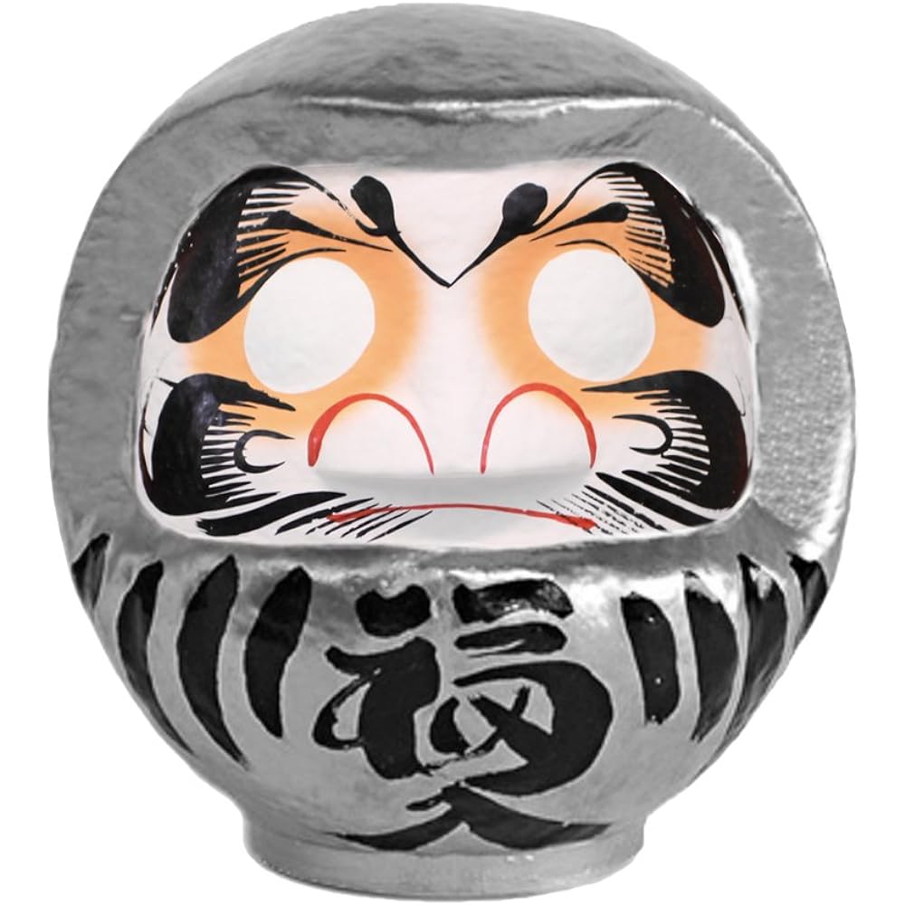 Takasaki Daruma Silver No. 16 54x50x50cm Prayer for passing exams and fulfillment of wishes HKDM-16-SL-5