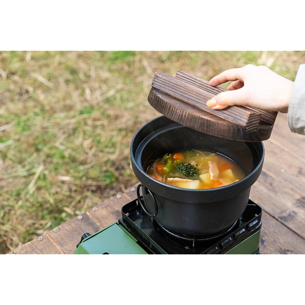 Ikenaga Iron Works Rice Pot, 3 Cups, IH Compatible, Rice Cooker, Made in Japan, Black 312714