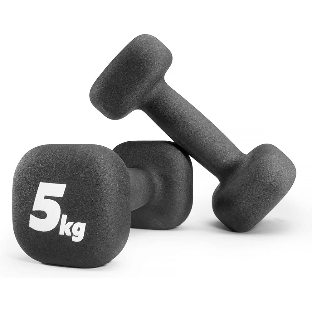 [Set of 2] Dumbbells Black Highly Durable Safe Design Muscle Training QBK