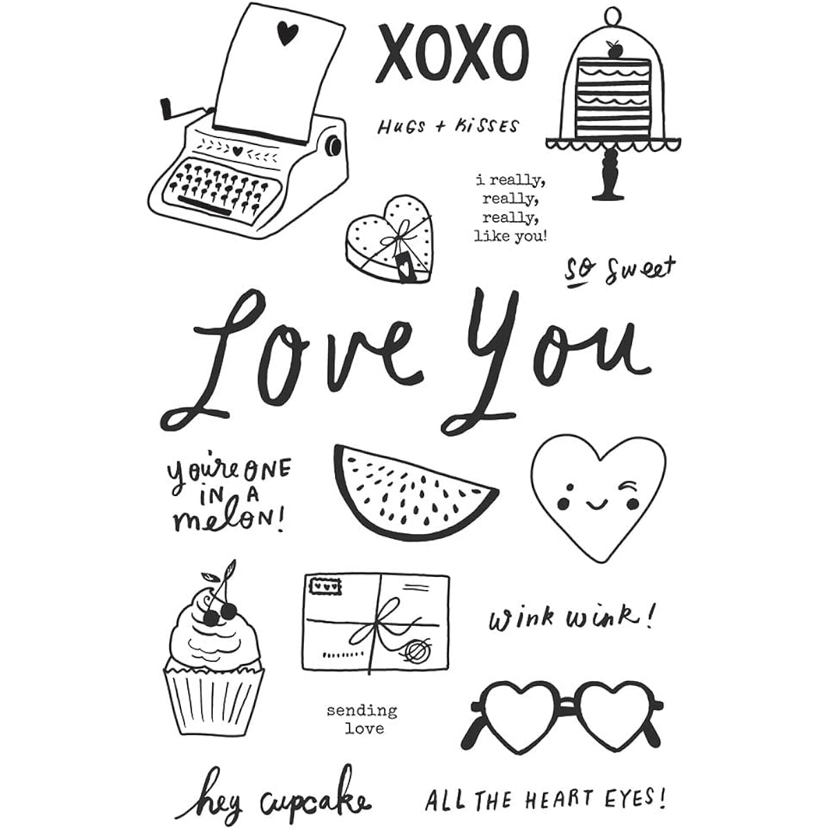 Happy Hearts Photopolymer Clear Stamps-HHE16923