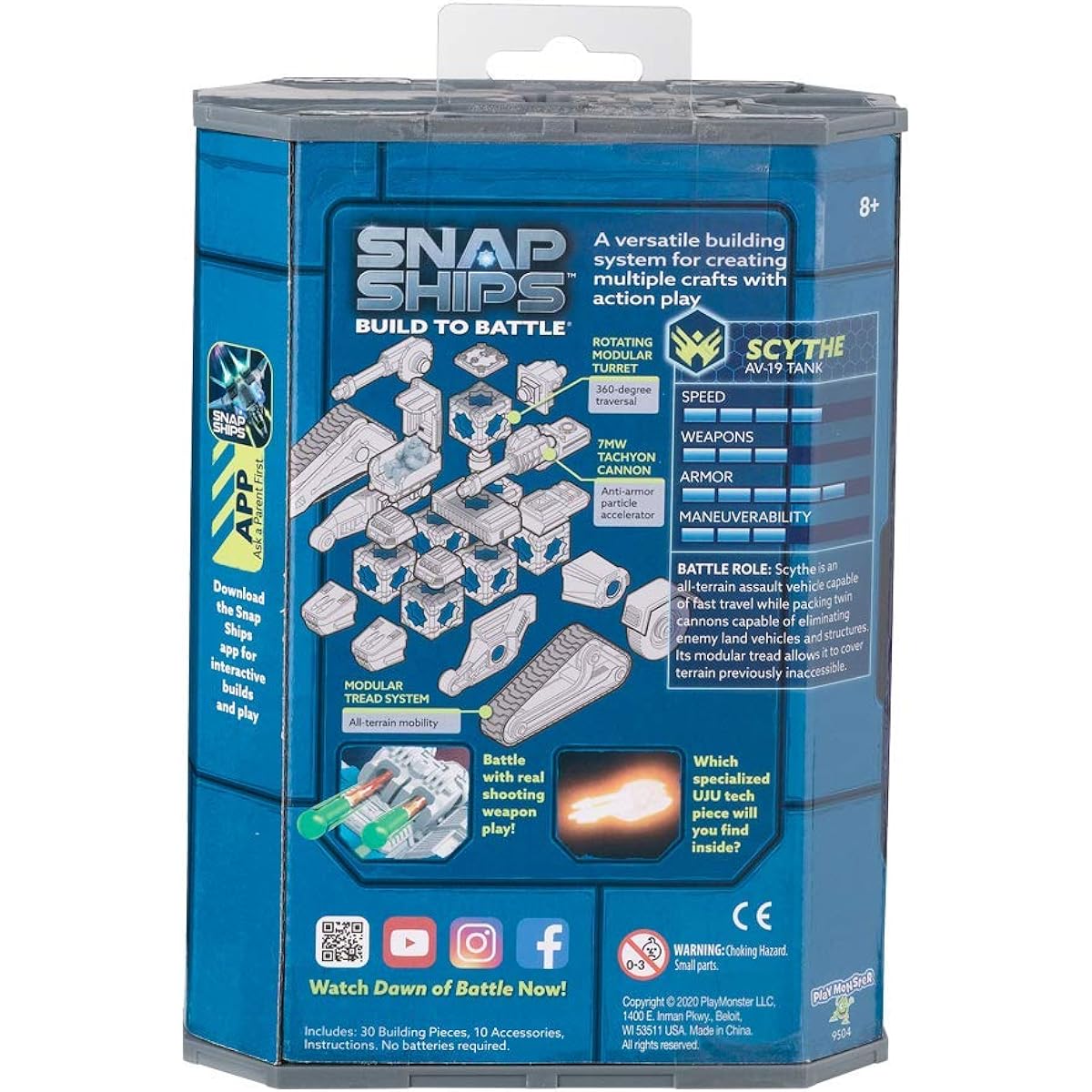Snap Ships Scythe AV-19 Tank -- Construction Toy for Custom Building and Battle Play - Ages 8+