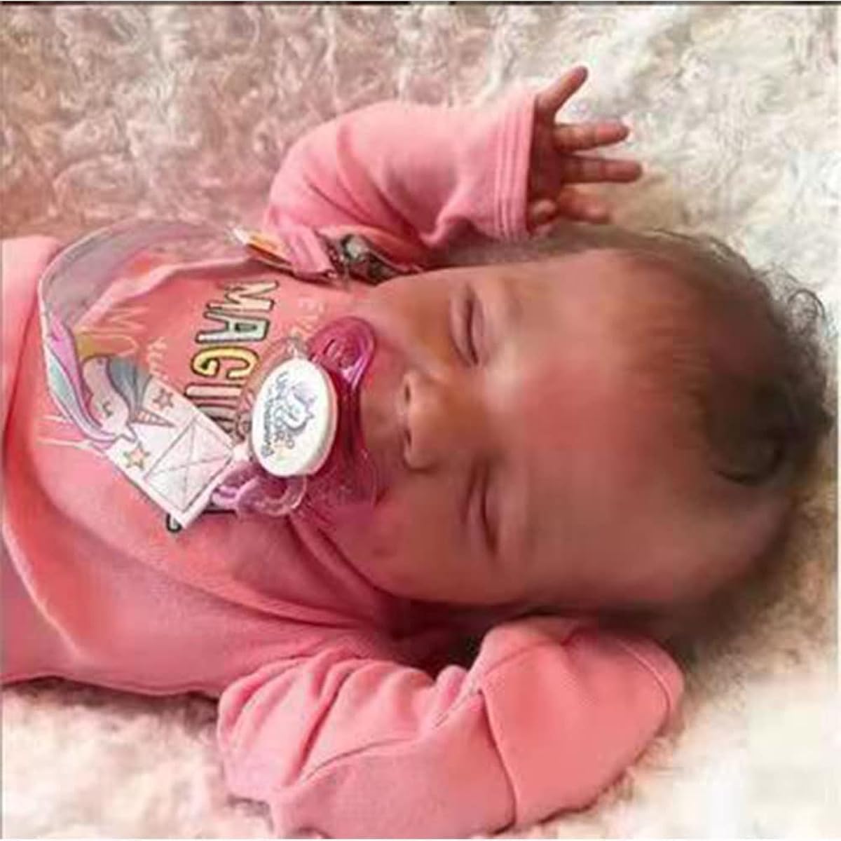 Uvvyui Reborn Baby Doll Girl Realistic Newborn Girl Doll 18inch Soft Vinyl Silicone Lifelike Sleeping Baby Doll with Feeding Toy Reborn Doll Gift Set for Kids