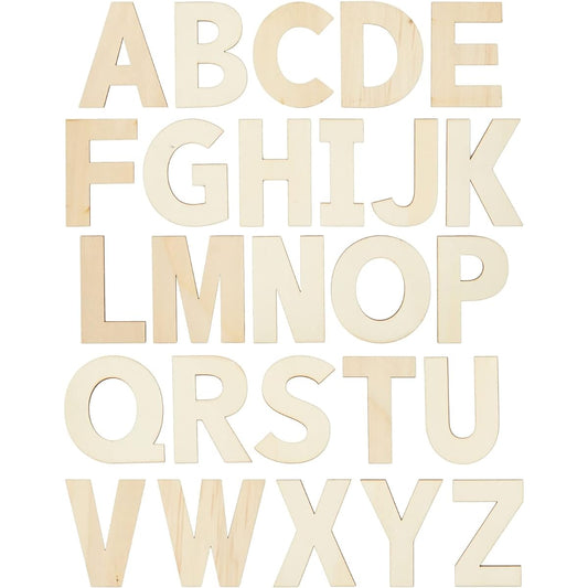 36 Pieces Unfinished Wooden Alphabet Letters for Crafts, Set of 2, AEIOU (6 Inch)