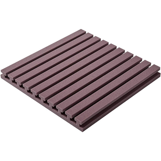 10PCS Soundproofing Foam Panels, Square Stripe Sound Absorbing Cotton for Drum Room Piano Room Acoustic Room Treatment (Purple) (Purple)