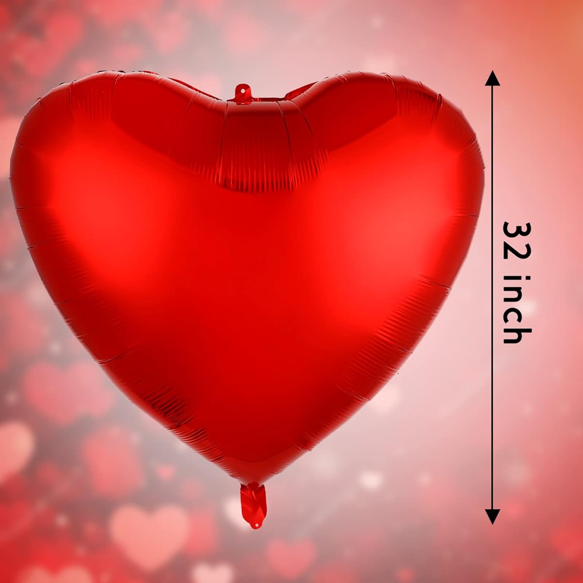 32" Large Valentine's Day Heart Shape Balloons, Set of 4 Large Love Balloons Pink Red Foil Balloons for Wedding Engagement Anniversary Birthday Baby Shower Party Decoration